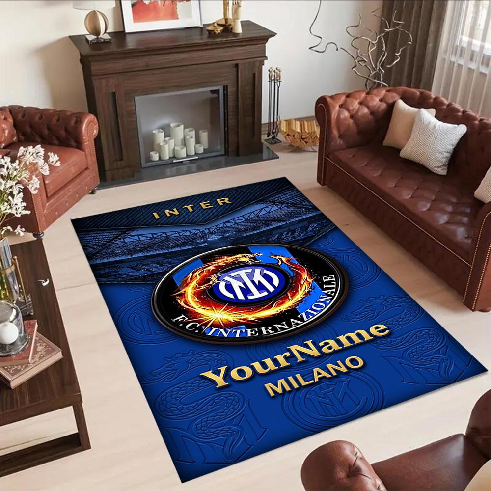 Inter Milan Customized Name Area Rug Perfect for Living Rooms Decorate room Playrooms Balcony Anti-slip Rug Anime Office Decor Spiritual Gift