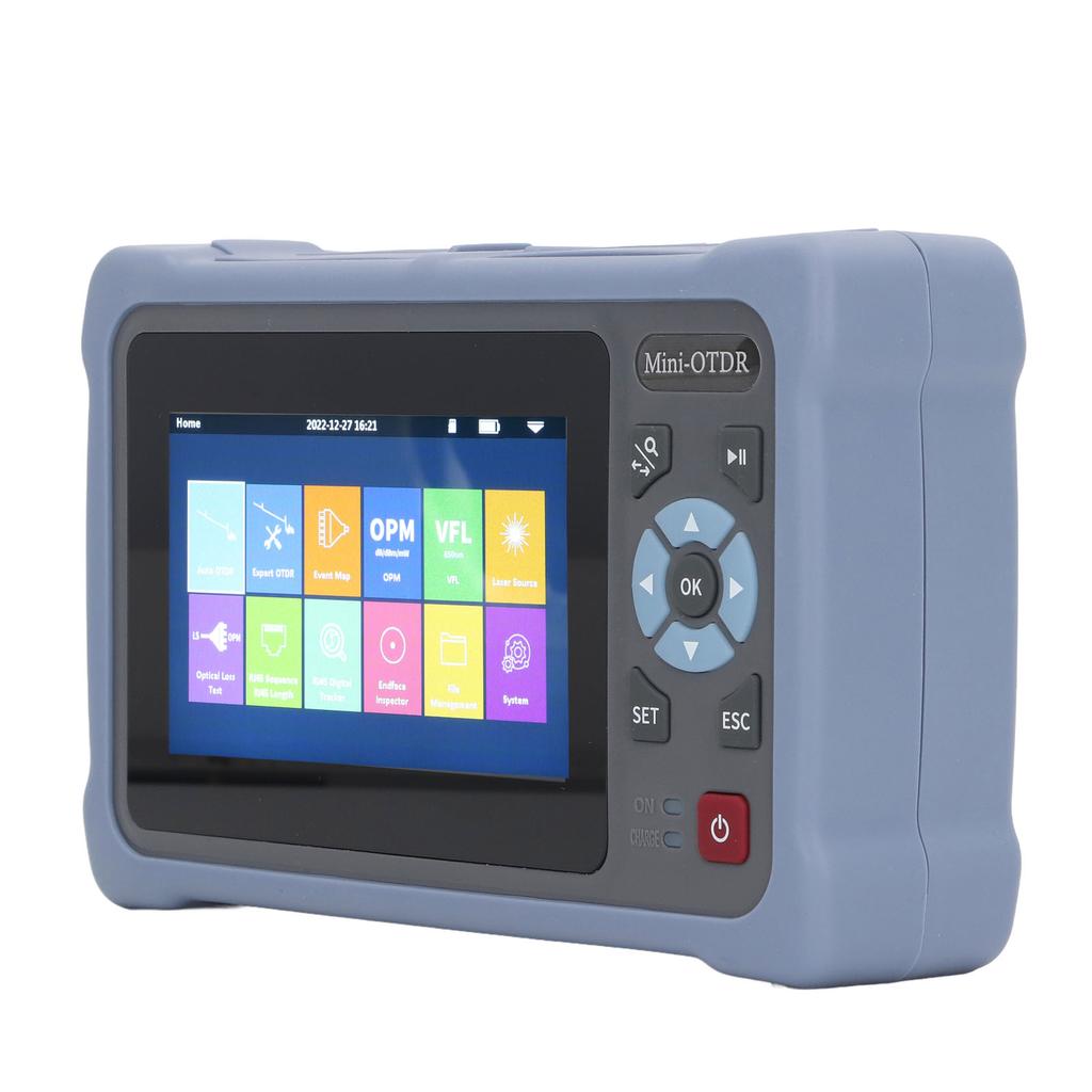 Optical Time Domain Reflectometer 100km 12 in 1 Optic Cable Tester with 4.3in Touchable Screen 110‑240V EU Plug