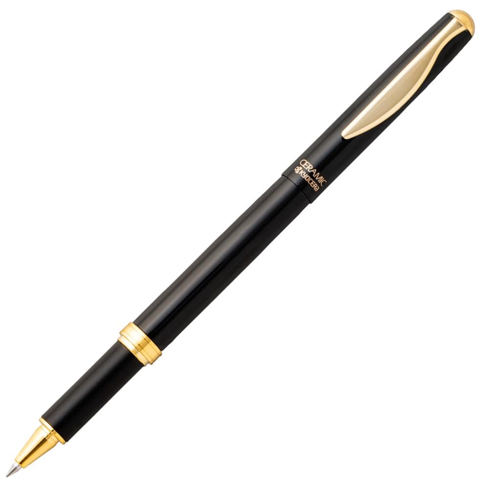 [Discontinued - Please Purchase the Successor Model] Kyocera Ballpoint Pen, Water-Based, Ceramic Nib, Gift, Slim, Black, KCB-15 BK