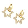 Unique Heart Ear Buckles Star Charm Earrings Geometric Fashion Females Ear Jewelry Suitable for Party and Daily Wear
