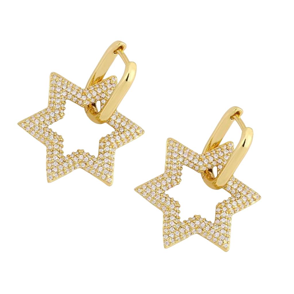 Unique Heart Ear Buckles Star Charm Earrings Geometric Fashion Females Ear Jewelry Suitable for Party and Daily Wear
