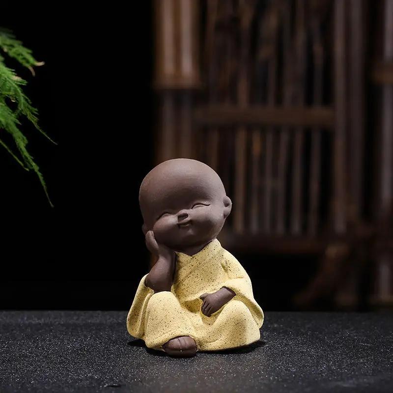 

Y Керамические Мини Фигурки Монаха Бонсай Фея Сад Орнамент Ландшафтная Декорация Статуя Будды Домашний Декор Дзен Смысл Чайный Питомец жёлтый