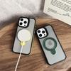 For iPhone 16 Pro Magnetic Case with Kickstand Dual-Color TPU+Acrylic Phone Back Cover