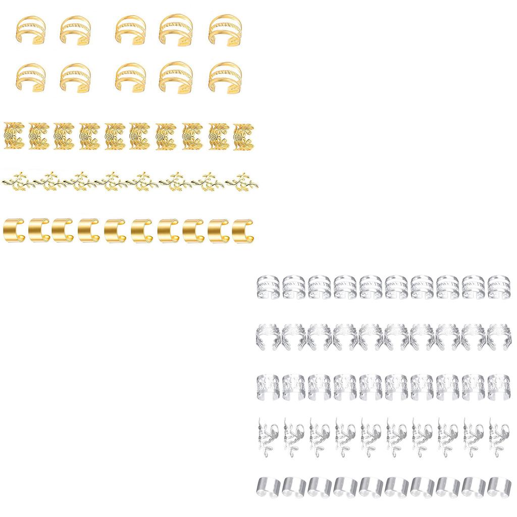 Golden Dreadlock Bead Hair Beads Loose Coil Hair Jewelry For Halloween Braid Clip Hair Rings Hair Clip Braid Rings