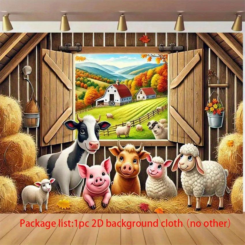 Farm Animals Curtain Backdrop Fabric Photo Studio Prop Background Mural Canvas Decoration Supplies