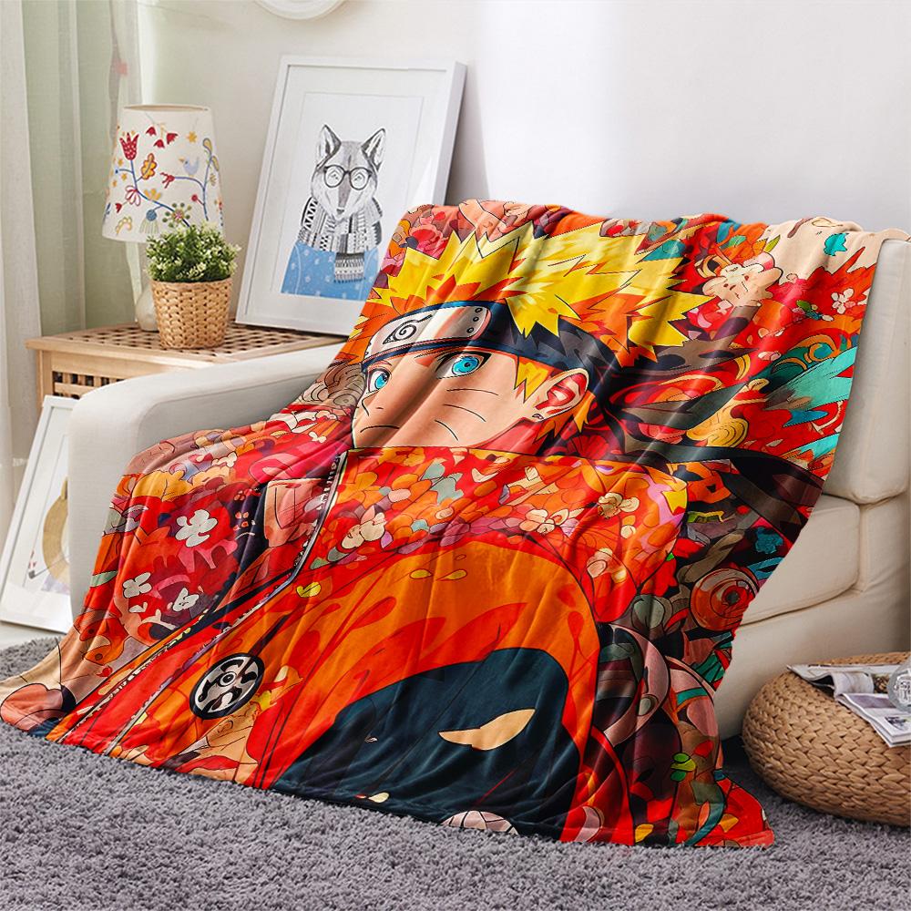 Naruto (Color Background) Print Flannel Blanket, High quality Comfortable for All Seasons, Home Decor, Warmth and Comfort