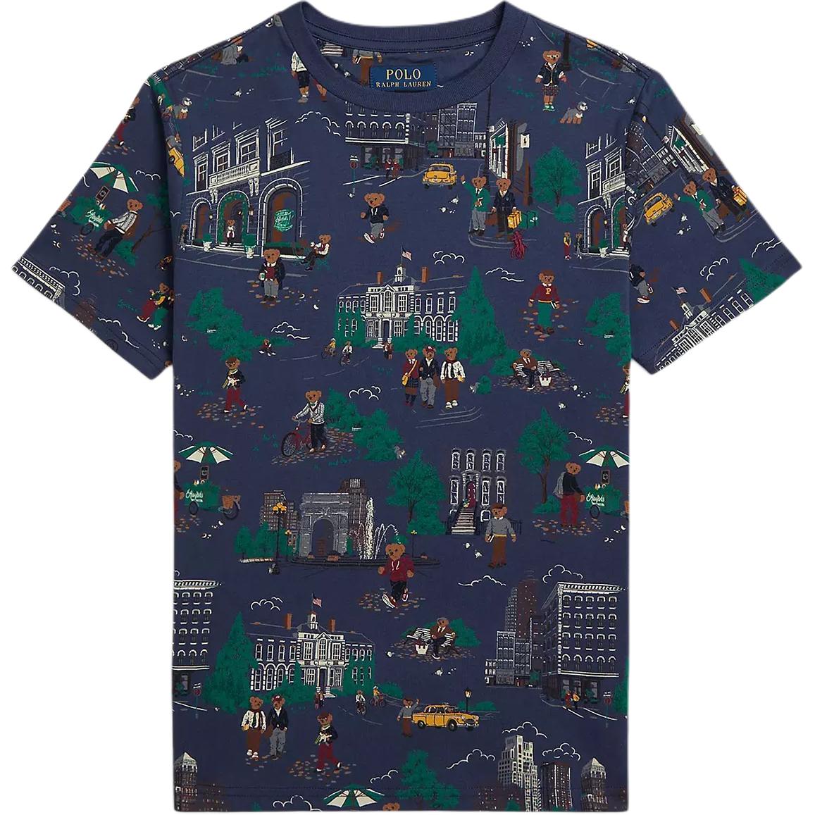 

Детская футболка Polo Ralph Lauren с круглым вырезом, принтом и короткими рукавами, Топы для детей 323979351-001 L