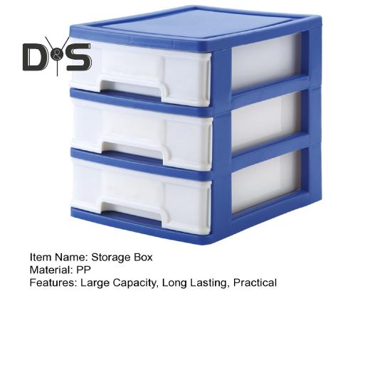 Desktop Storage Drawer Storage Box Large Capacity 3-Layer Design Stackable Drawers Organizer Cosmetics Case