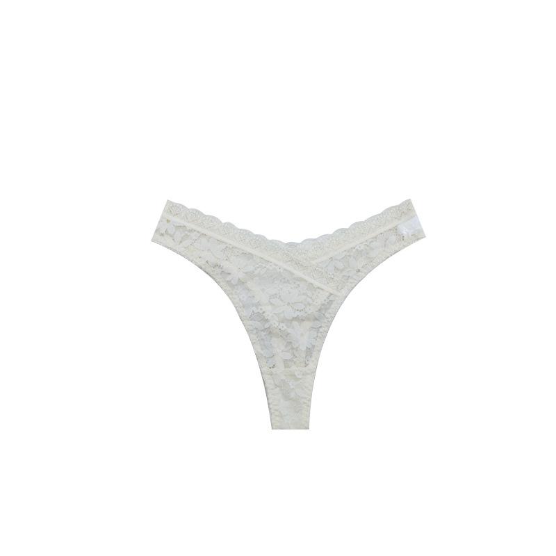 Sexy Lace Women Underwear Low-waisted Hollow Underwear Pure Cotton Women Briefs V-shaped Women Underwear High Elastic Breathable Antibacterial Fabric