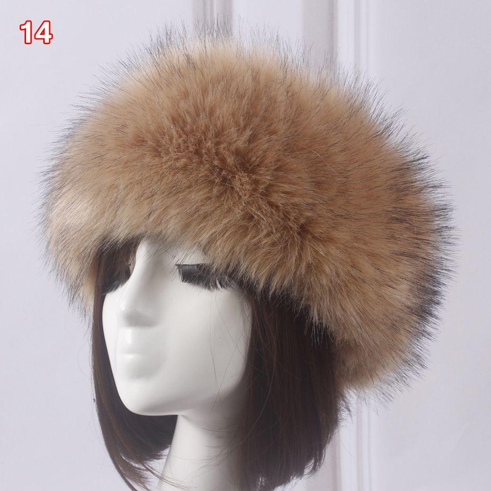 Fashion Winter Earwarmer Thick Fluffy Women Russian Cap Headband Hat Faux Fur