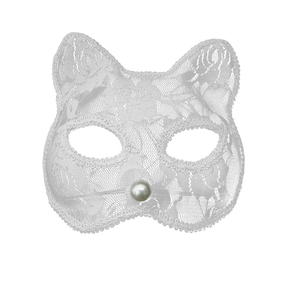 New Cat Face Masquerade Mask Black White Lace Costume Accessories Women Lace Mask Fun Prop Girls Eye Mask Theme Party