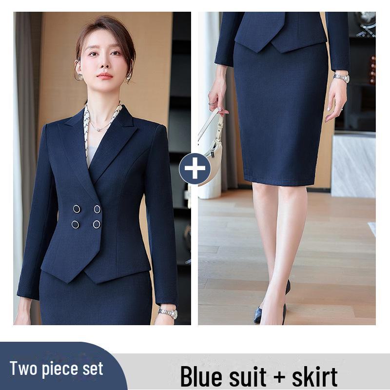 2024 Busaron Women's Professional Long-Sleeved Suit Skirt for Interviews and Sales Work 2319