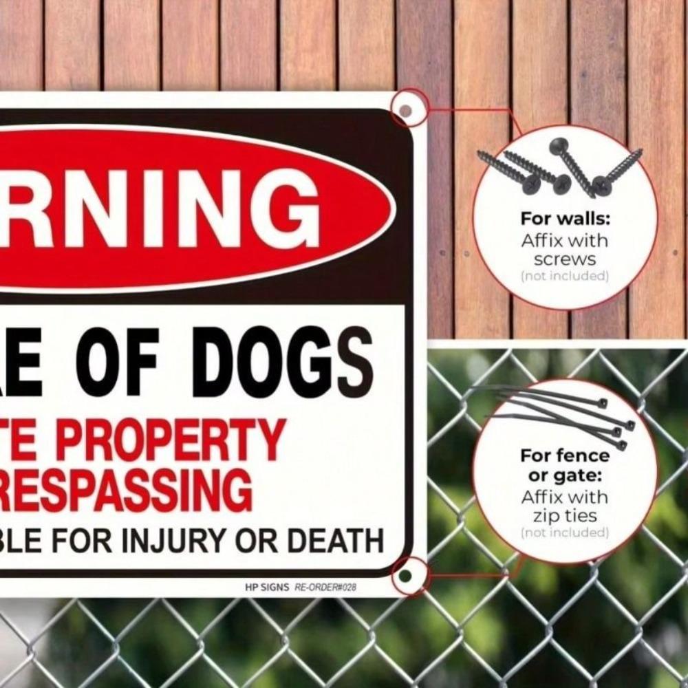Metal Poster Beware of Dog Sign Private Property Protection No Trespassing Wall Art