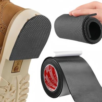 Heel Mute Tape Wear-resistant Anti Slip Thick Black EVA Material Self-adhesive for Repairing Shoe Sole Holes with Adhesive Tape