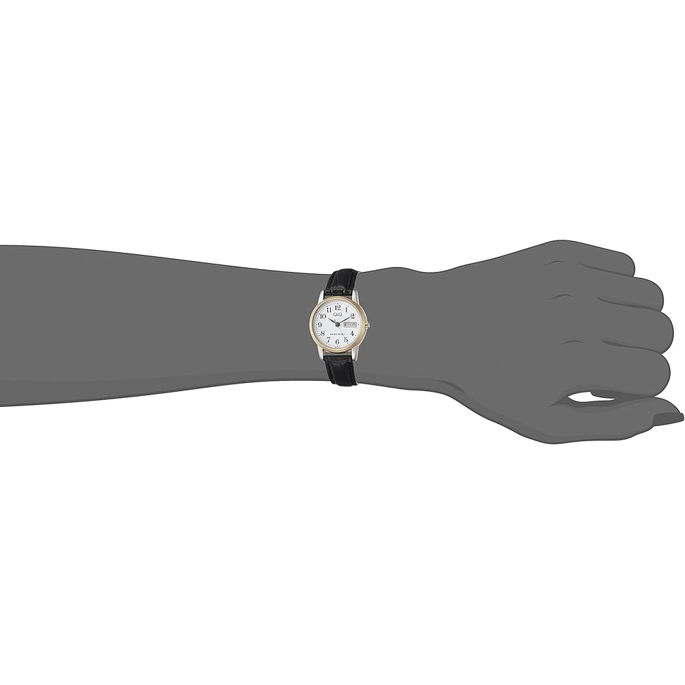 Citizen Q&Q Analog Waterproof Watch with Date and Day Leather Strap A207-504 for Women White