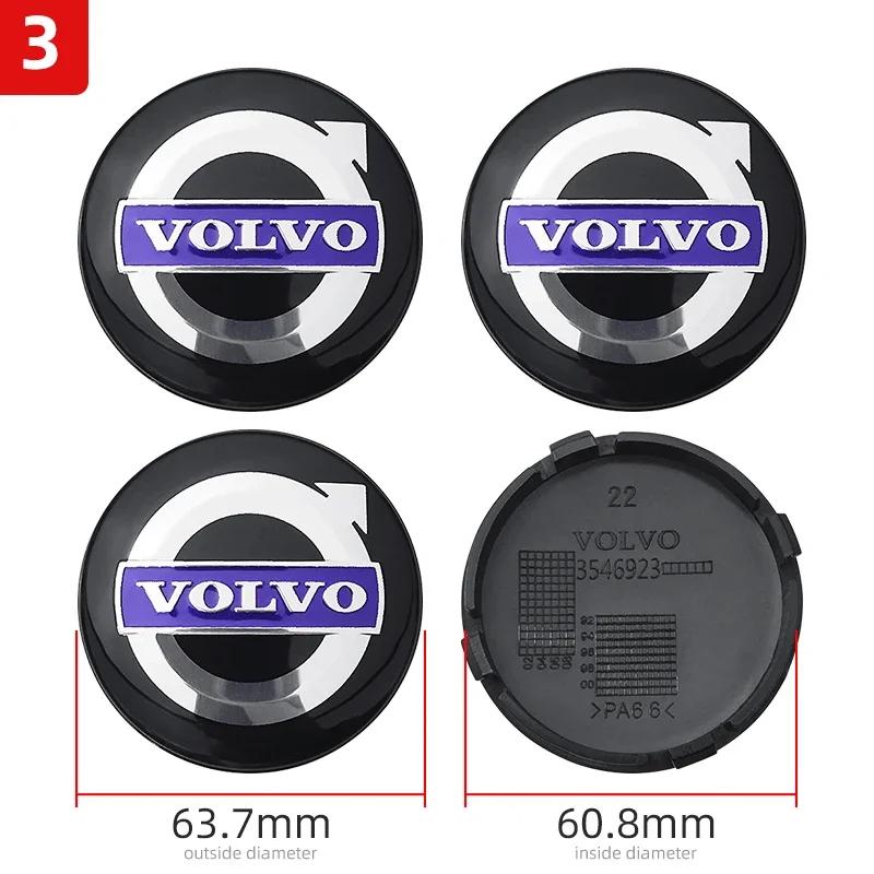 4ks/sada 64mm Znak VOLVO Krytka středu kola auta Pro Volvo XC60 V70 S60 XC90 S80 V40 XC70 V50 Dekorace krytu středového krytu disku