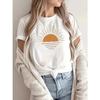 Creative Sun Printing T-shirt Women Hip Hop Summer Tops Crewneck All-Match Short Sleeve Cotton Comfortable Female Clothing