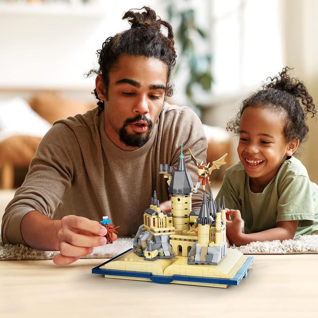 Magic Castle Book Building Set, Creative Castle Architecture Building Blocks Toy, Wizarding World Collectible Display Model for Adults, Gift for Boys
