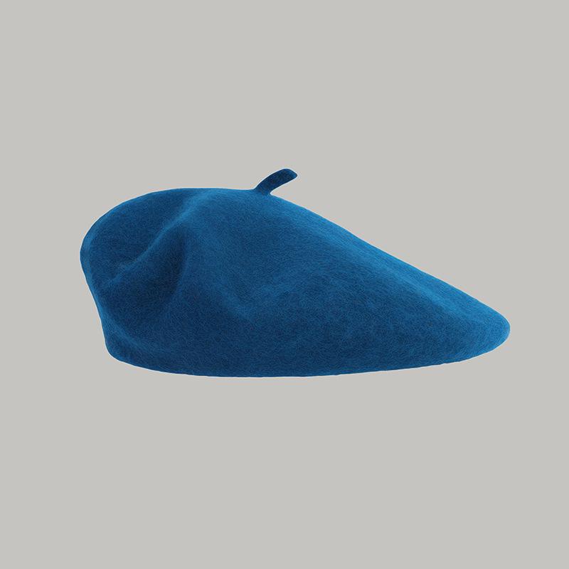 Dámský vlněný baret ve velkých velikostech - Všestranný zimní klobouk v jednobarevném retro japonském a korejském stylu