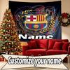 Vlastní jméno Personalizovaná Tapiserie s potiskem Fotbalového Klubu Barcelona, Nástěnná Dekorace, Ložnice, Kolej, Byt, Obývací Pokoj, Pozadí na Večírek, Dárek k Narozeninám