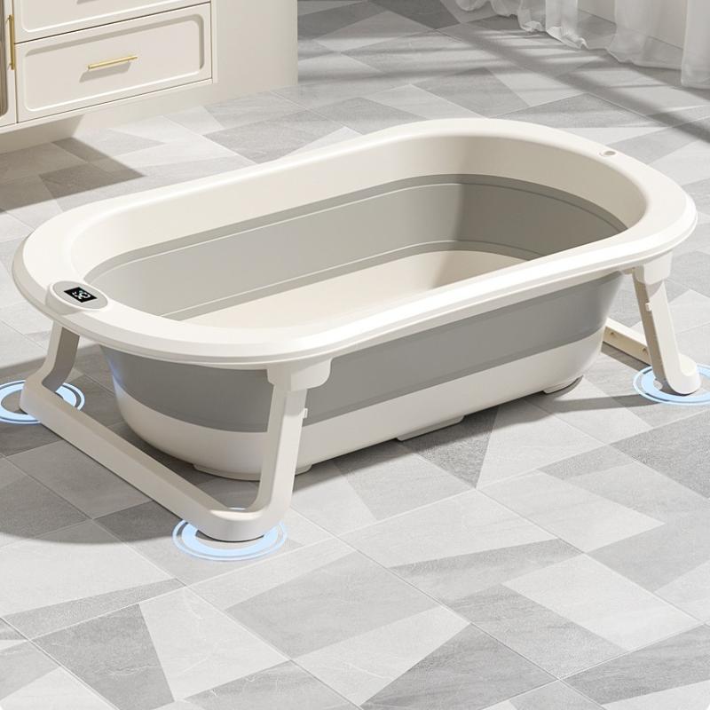 Banheira Portátil Dobrável para Bebê Banheira Dobrável para Bebês Recém-Nascidos Crianças Pequenas Grande Antiderrapante Assento de Banho Economizador de Espaço para Casa Viagem