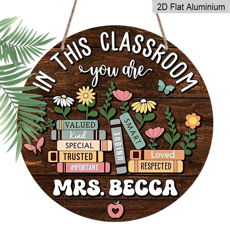 

2D Flat, Retro-style High-end Aluminum Wall Decoration, Available in Various Sizes, Featuring Inspirational Quotes, Floral, and Book Patterns 20*20cm