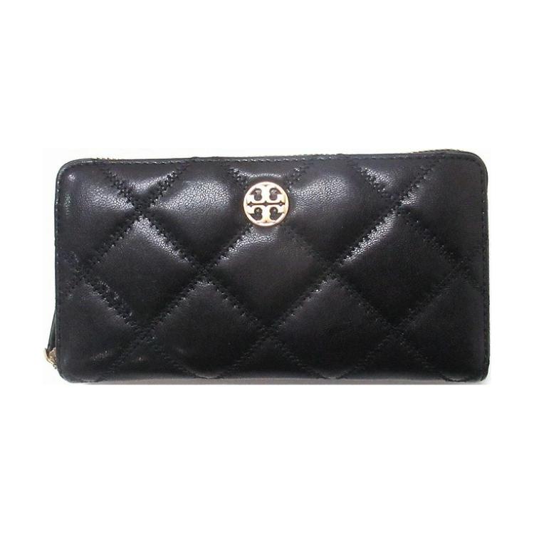 

Tory Burch Willa Metal Logo Surround Zip Leather Wallet Women wallet Black 159228-001 Basic Set (Bag+Dust Bag)
