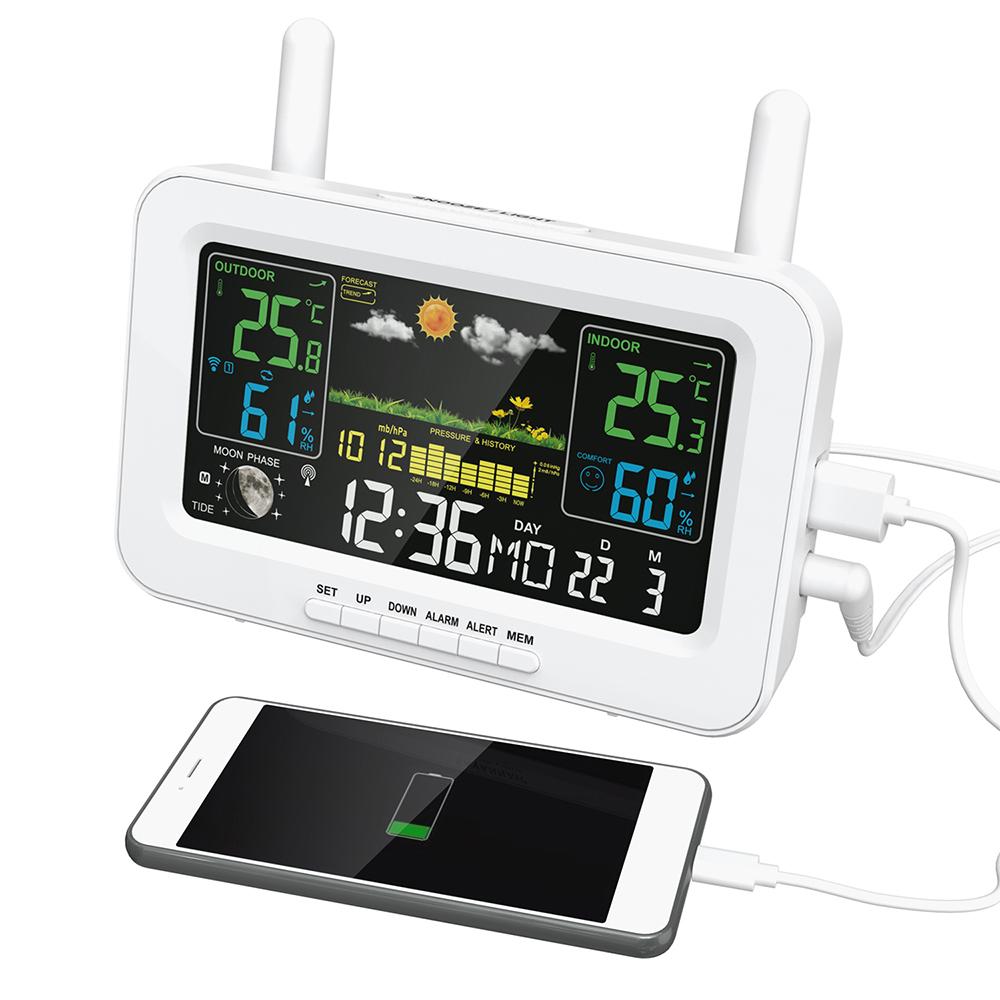 Weather Stations Wireless Indoor Outdoor Thermometers LCD Color Display Temperature Humidity