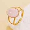 Anello Geometrico con Gemma Stile Palazzo Retrò: Anello in Acciaio Inossidabile con Intarsi di Pietre in Resina Colorata per Donna