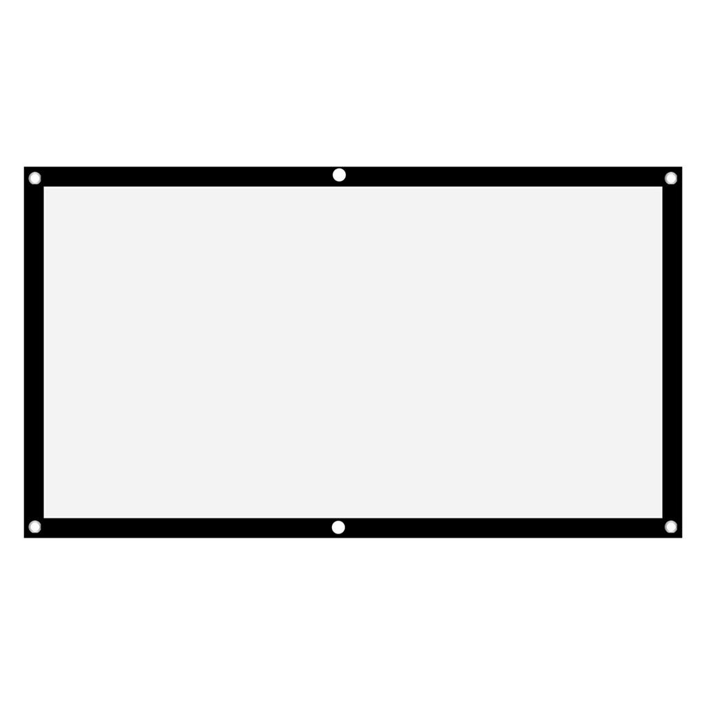 16:9 Thicken Portable Non Crease Soft White Polyester Projector Curtain Projection Screen 1.4-2.3 Meters Viewing Distance (40in )