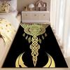 Spiritual Area Rug, Celtic Wolf Dreamcatcher Gold Moon Poster, Living Room Decor, Non-Slip Mat