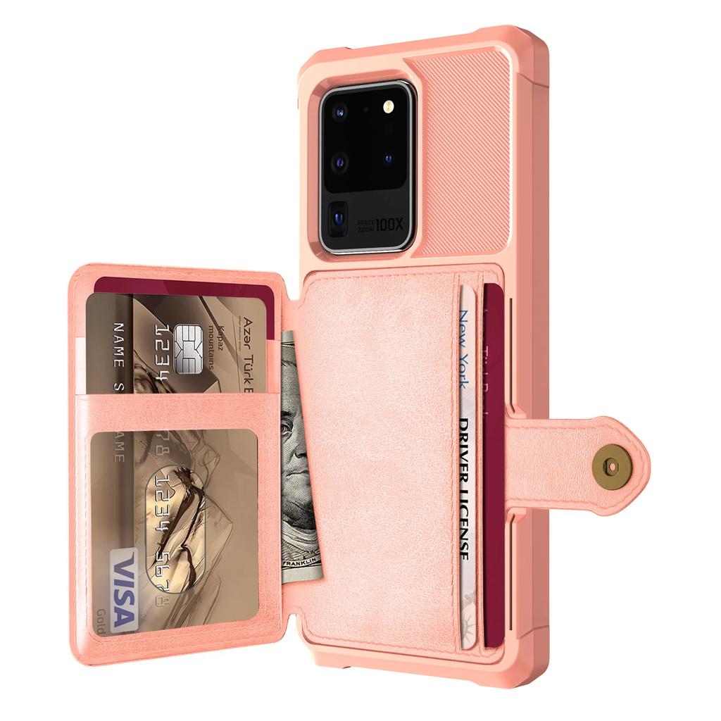For Samsung Galaxy S20 Ultra S10 S9 Plus S10e Credit Card Case PU Leather Flip Wallet Cover with Photo Holder Hard Back Cover