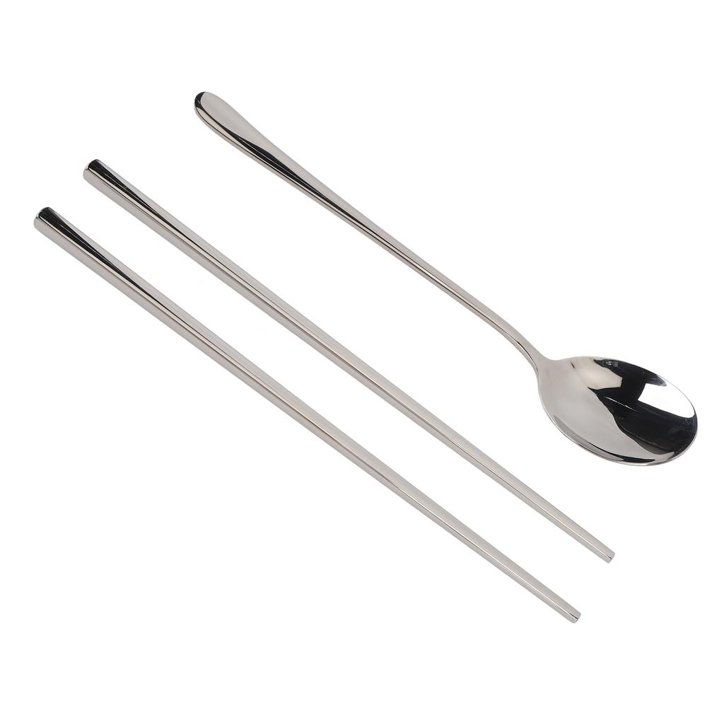 Zestaw Pałeczki Łyżka Stal Nierdzewna Przenośny Zestaw Sztućców Podróżny Zestaw Przyborów Kempingowych