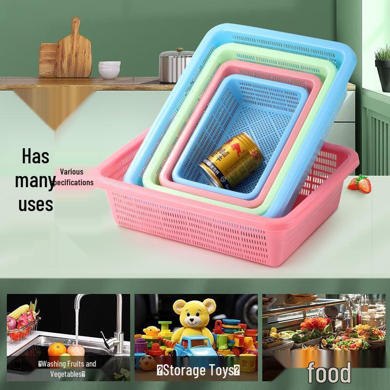 Rechteckiger Kunststoff-Aufbewahrungs- und Abtropfkorb