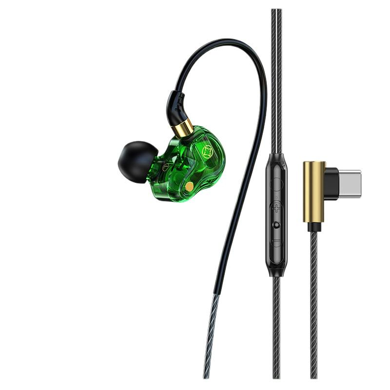 3.5mm Wired Earphones 8mm Dual Dynamic Coil HiFi Bass Stereo Earbuds Sports Gaming In-Ear Headset Headphones with Microphone