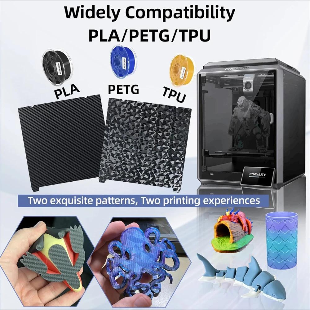 Kohlenstoff-Bauplattenblech für Ender 3 V3 SE 235 3D-Bauplatte Textur Federstahl Creality K1/ K1C/K1 Max Ender3 V3-KE/S1 Pro