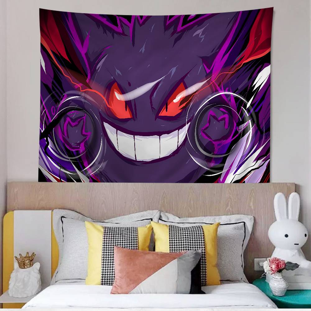 GGengar PPokemons Chart Tapestry Art Science Fiction Room Home Decor Cheap Hippie Wall Hanging