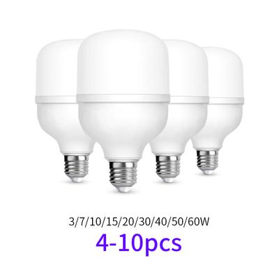 4-10pcs LED Bulb AC 220V E27 LED Lamp 60W 50W 40W 30W 20W 15W 10W 7W 3W Lampada LED Light Bombilla Spotlight Lighting Lamp