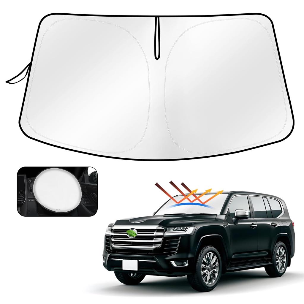 CARTIST Sunshade for Toyota Land Cruiser 300 Series Sunline Sunfia Front Sunshade UV Car Custom Interior Car Supplies Easy Includes Steering Wheel