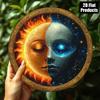 Modern Abstract Sun Moon Metal Wall Art Geometric Aluminum Plaque Living Room Decor