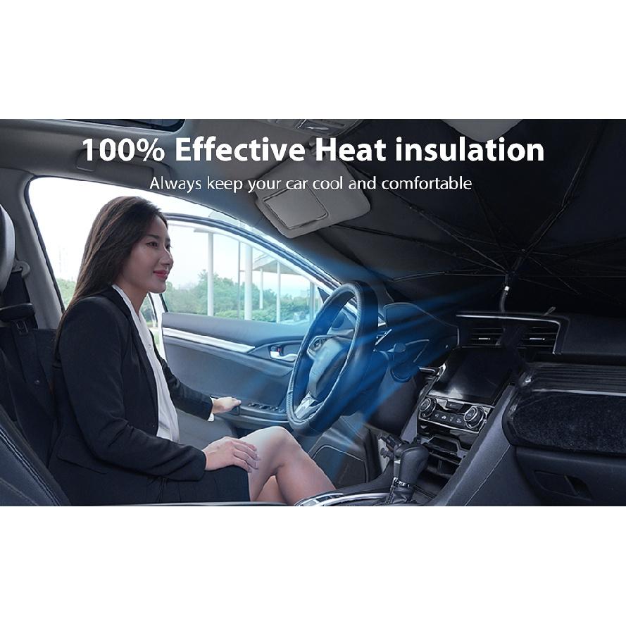 2024 Car Windshield Sun Shade Umbrella Foldable Sunshade Front Window Cover for UV Block Heat Protection Protector ParasolWindshield Sunshades 1