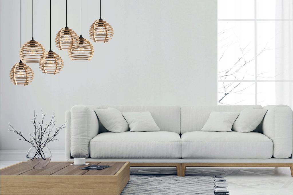 Hanging Lamp, Ceiling Chandelier, Wooden, Led Lampshade