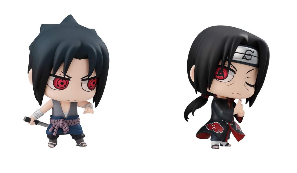 Chimi Mega Buddy NARUTO Shippuden Sasuke Uchiha Itachi Sibling Showdown Set 65mm PVC Painted Complete Figure Series! & Approx.