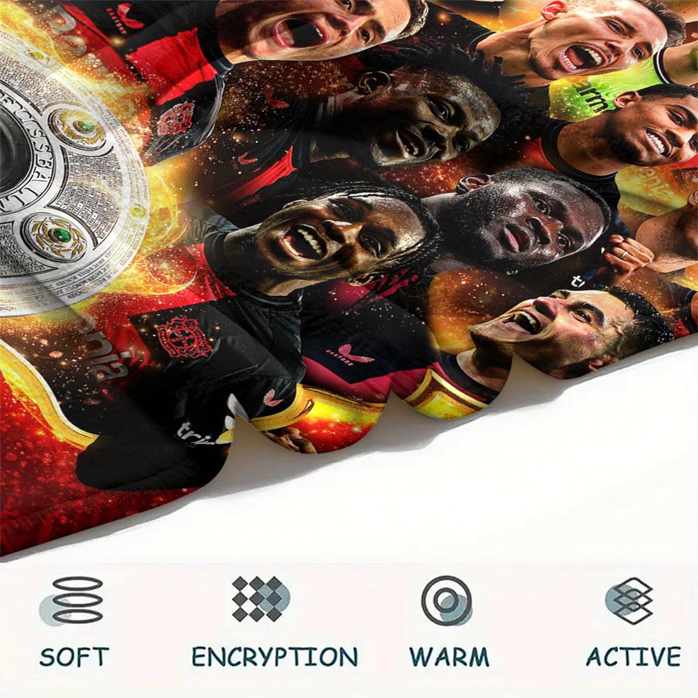 1pz Coperta in Flanella con Stampa Bayer 04 Leverkusen, Alta qualità Confortevole per Tutte le Stagioni, Decorazione per la Casa, Calore e Comfort, Perfetta per Regali di Natale11