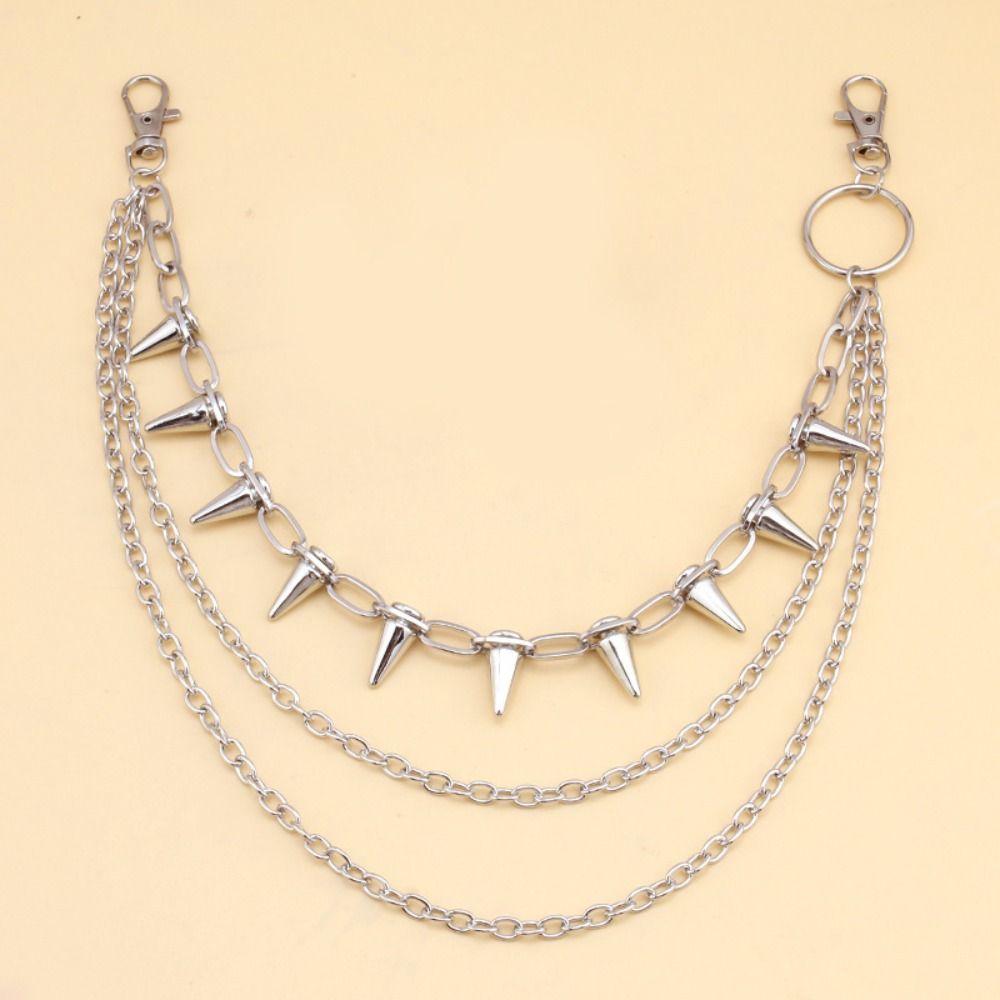 Zinc Zinc Zinc Alloy Rivet Studded Pants Chain Studded Jeans Chain Fashion Pants Hanging Chain Steet