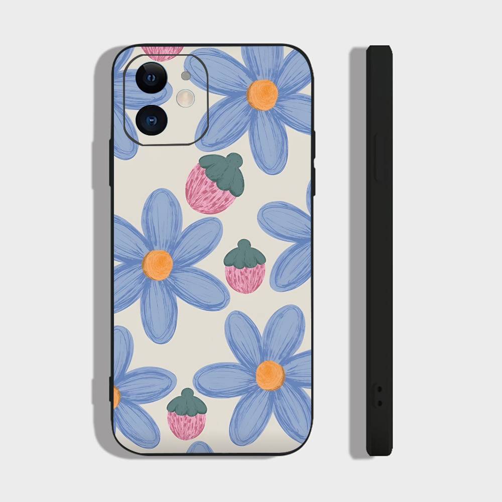 Flower Art For Iphone 17 Air 16 Pro Max 15 14 13 Full Cover Anti-Shock MagSafe Cover