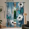 2pcs Rod Pocket Semi-Sheer Curtains - Polyester Pongee Floral and Butterfly Pattern - Modern Roller Embossed Drapes for Bedroom