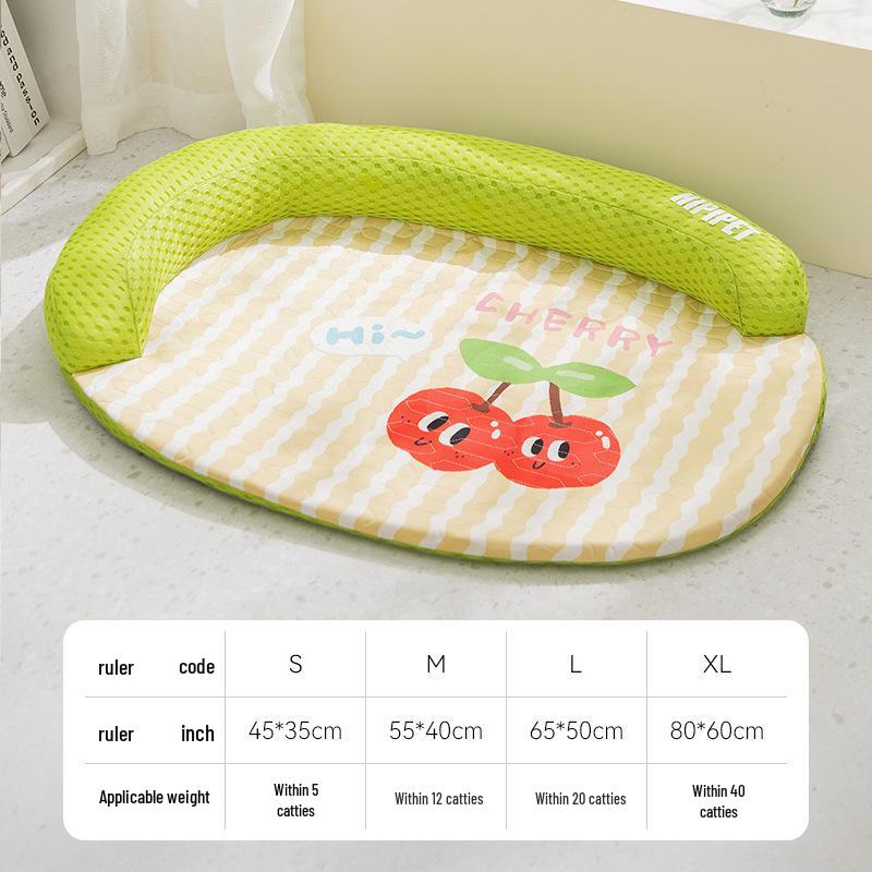 L-shaped Cooling Quilted Dog and Cat Mat with Backrest for All Seasons