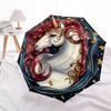 1 PC Automatic Folding Umbrella - Colorful Unicorn Pattern, Portable & Foldable Design with 8 Ribs, Christmas Birthday Gifts