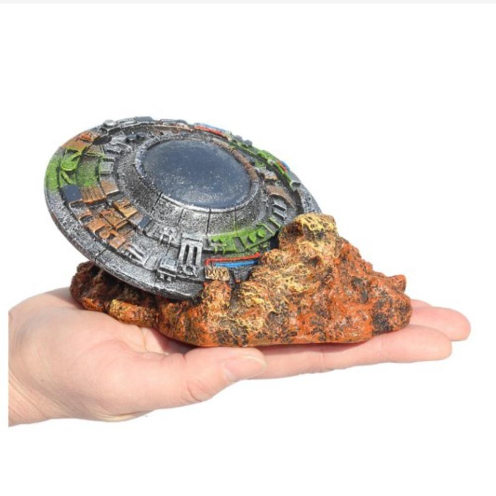 

Аквариумный орнамент из смолы, фон, статуя НЛО, минимальное украшение для аквариума